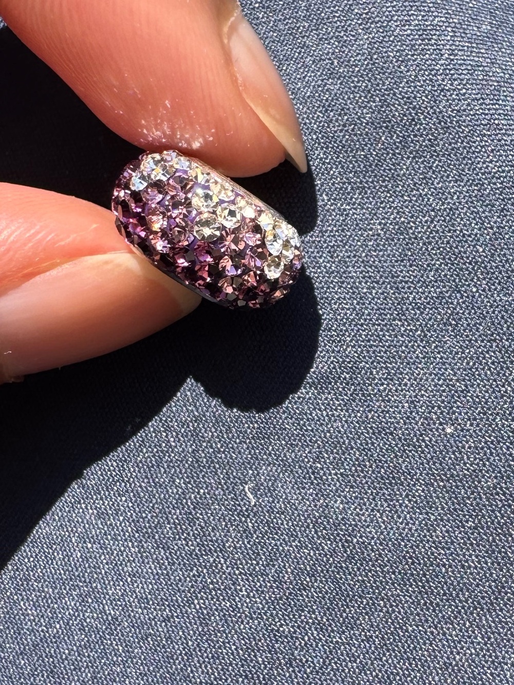 Purple and Clear Pavé Charm for Bracelet